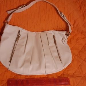 NWOT Dana Buchman White Leather Bag